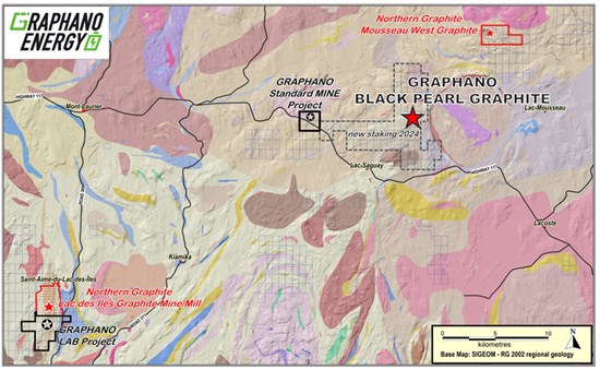 Figure 1 – Map of Graphano Claims and Black Pearl Project